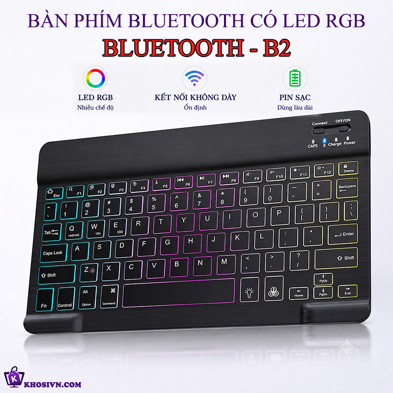 Bàn Phím Bluetooth Cho Điện Thoại Máy Tính Bảng Không Dây 10 inch Có LED RGB B2