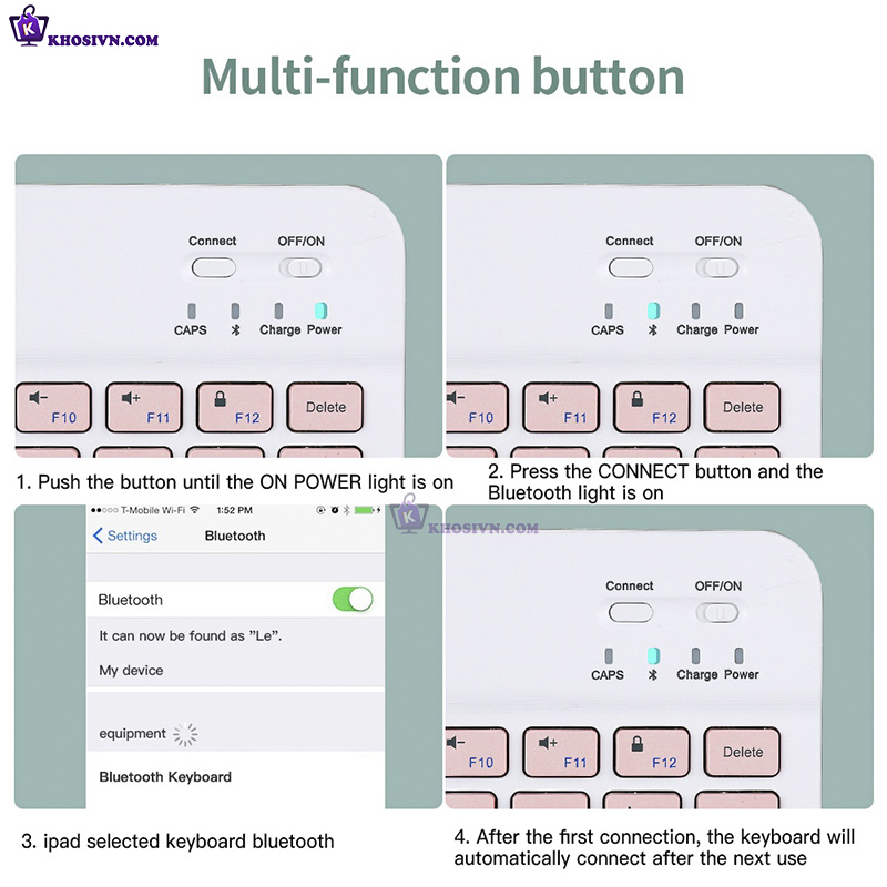 Bộ Bàn Phím Bluetooth Không Dây 10 inch Cho Điện Thoại Máy Tính Bảng - B1