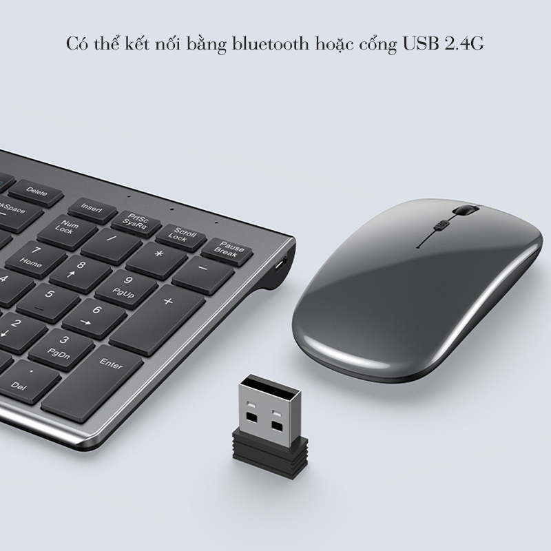 Bàn Phím Bluetooth Mini Không Dây Pin Sạc Kết Nối 2.4G Dùng Cho Điện Thoại, Laptop, Máy Tính Bảng - K818