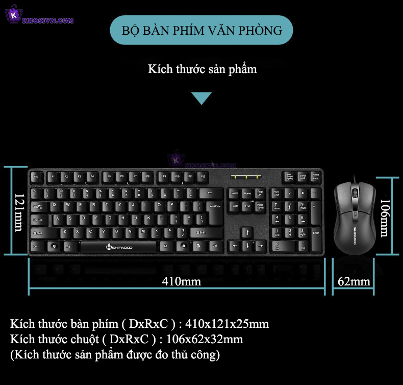 Bộ Bàn Phím Có Dây + Chuột Văn Phòng Máy Tính PC Có Dây Giá Rẻ