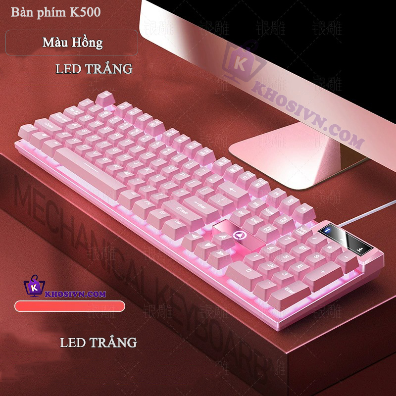 Bàn Phím Có Dây Vi Tính Giả Cơ Gaming Có Dây Đèn LED RGB - K500