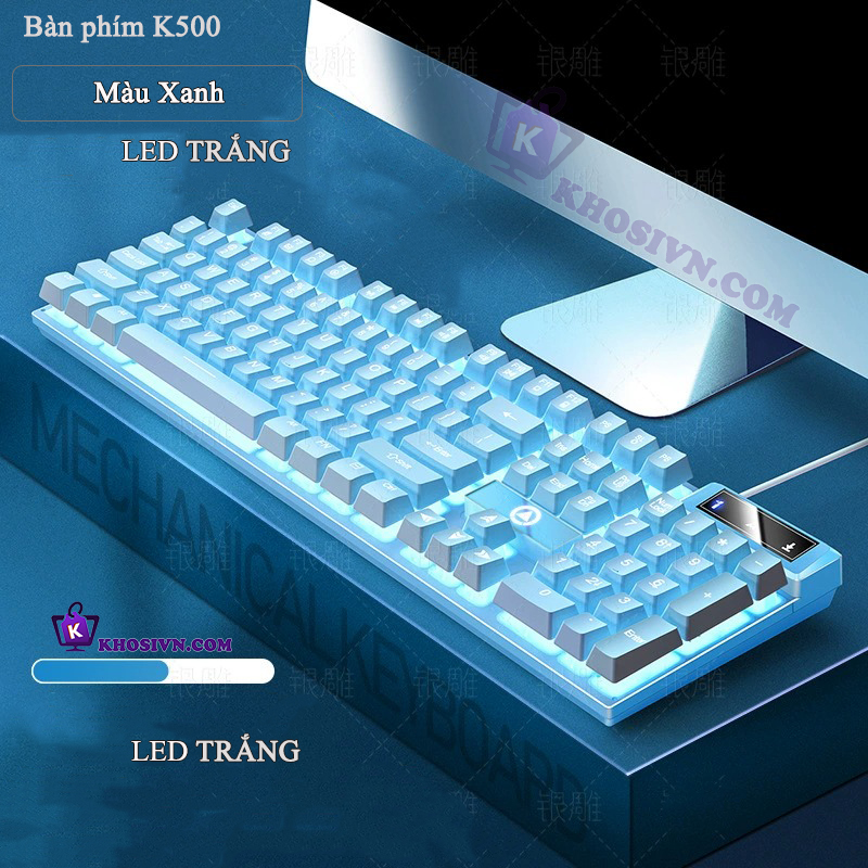 Bàn Phím Có Dây Vi Tính Giả Cơ Gaming Có Dây Đèn LED RGB - K500