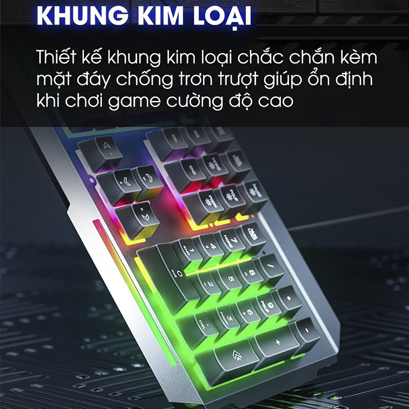 Bàn Phím Có Dây Giả Cơ Gaming Có Dây Full Size 104 Phím - Inphic K2