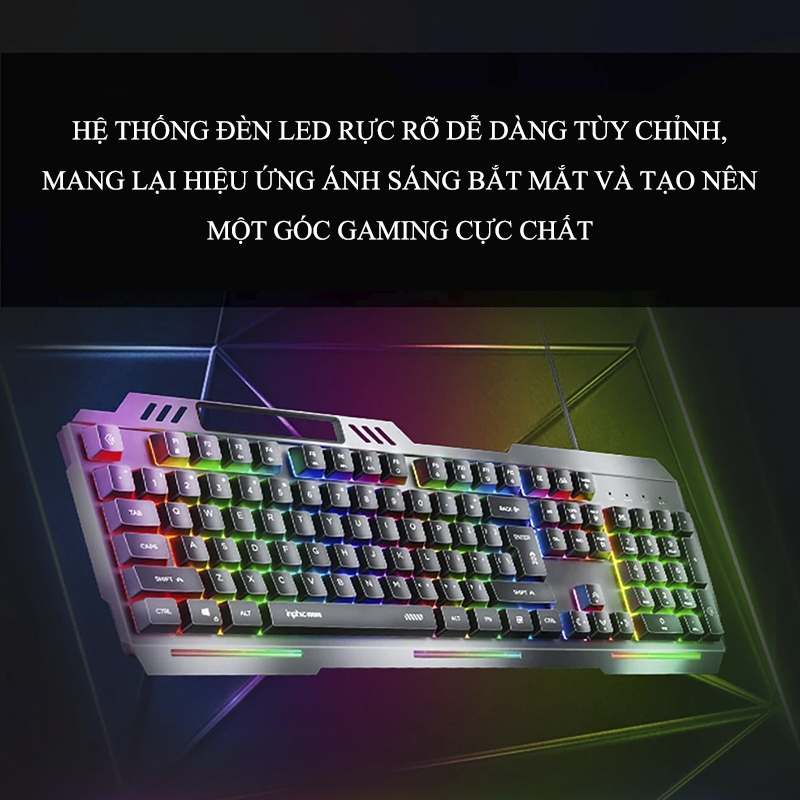 Bàn Phím Có Dây Giả Cơ Gaming Có Dây Full Size 104 Phím - Inphic K2