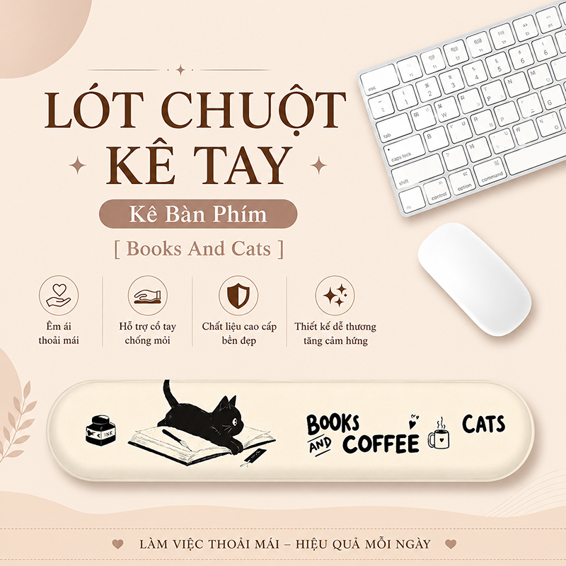 Lót Chuột Có Đệm Kê Cổ Tay Chống Mỏi, KÊ BÀN PHÍM Dùng Để Kê Tay Khi Sử Dụng Bàn Phím