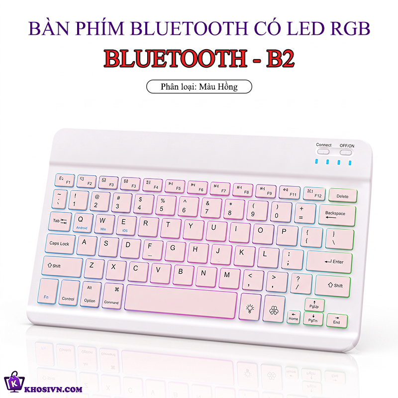 Bàn Phím Bluetooth Cho Điện Thoại Máy Tính Bảng Không Dây 10 inch Có LED RGB B2