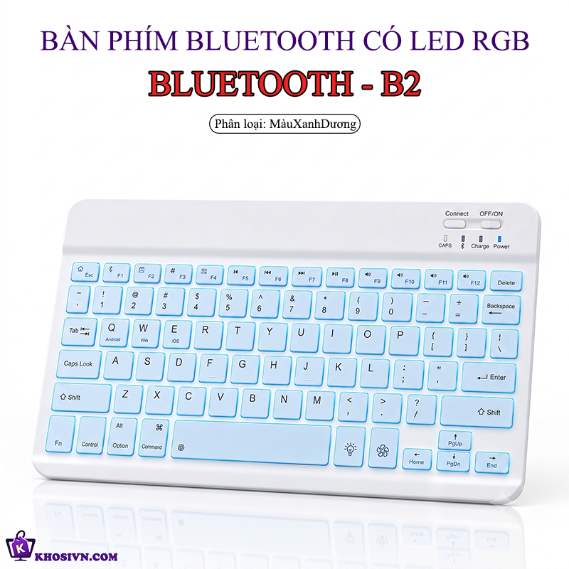 Bàn Phím Bluetooth Cho Điện Thoại Máy Tính Bảng Không Dây 10 inch Có LED RGB B2