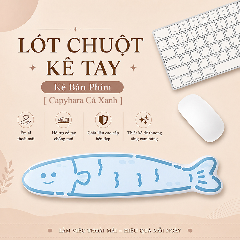Lót Chuột Có Đệm Kê Cổ Tay Chống Mỏi, KÊ BÀN PHÍM Dùng Để Kê Tay Khi Sử Dụng Bàn Phím
