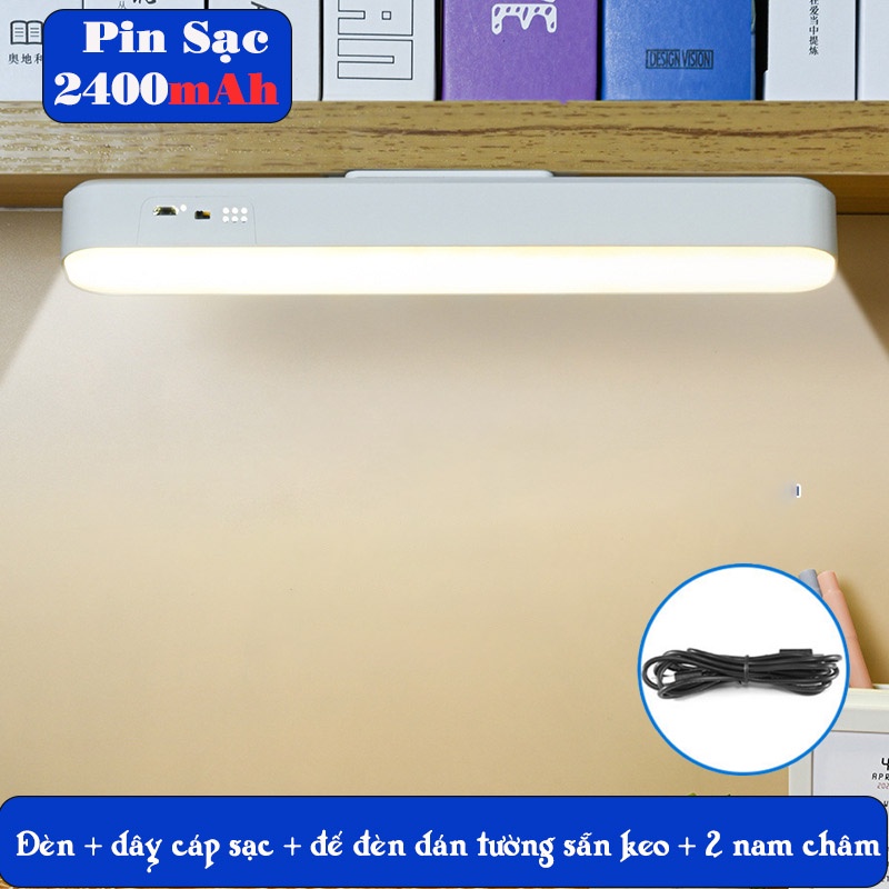 Đèn Học LED Chống Cận Thị Gắn Tường Xoay 80 Độ Tích Điện Pin Sạc 3 Màu Ánh Sáng SL-976 Có Đồng Hồ