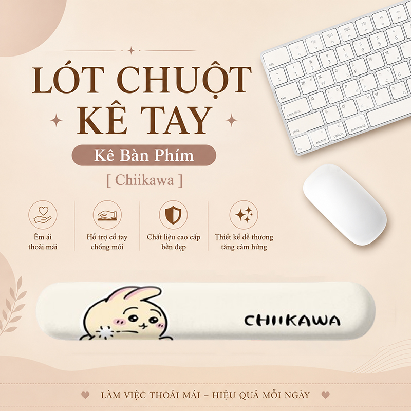 Lót Chuột Có Đệm Kê Cổ Tay Chống Mỏi, KÊ BÀN PHÍM Dùng Để Kê Tay Khi Sử Dụng Bàn Phím