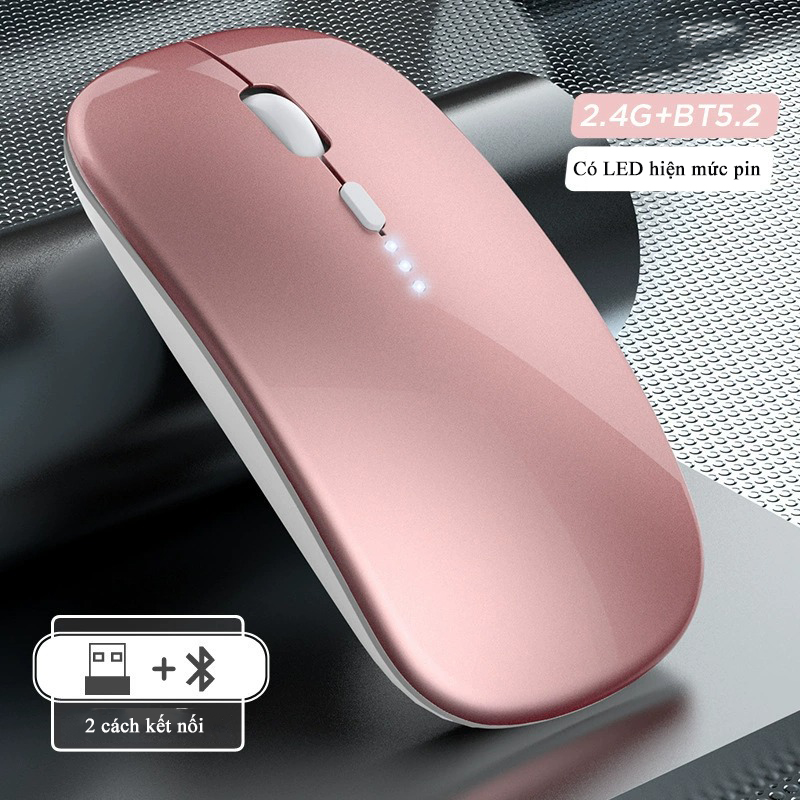 Chuột Bluetooth Không Dây Pin Sạc Siêu Mỏng Loại Tốt Có LED RGB Chuột Dùng Cho Điện Thoại Máy Tính - M2/3