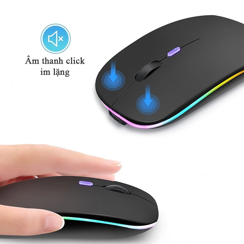 Chuột Bluetooth Không Dây Pin Sạc Siêu Mỏng Có LED RGB Chuột Dùng Cho Điện Thoại Máy Tính M2