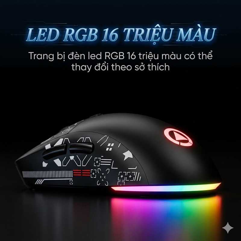 Chuột Gaming Không Dây Nhẹ 3 Mode Kết Nối Có App Điều Chỉnh - G18