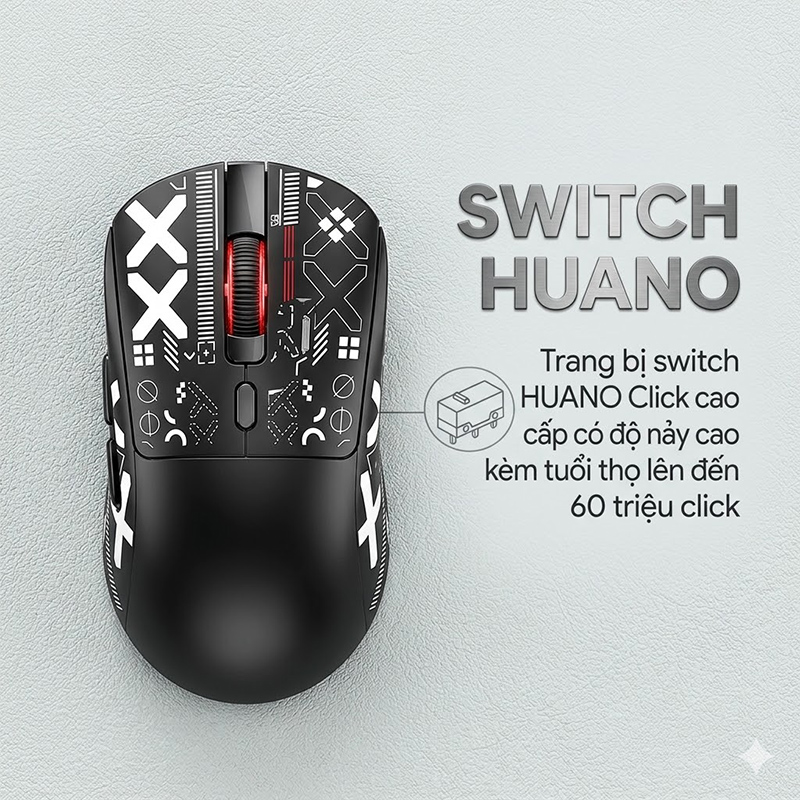Chuột Gaming Không Dây Nhẹ 3 Mode Kết Nối Có App Điều Chỉnh - G18