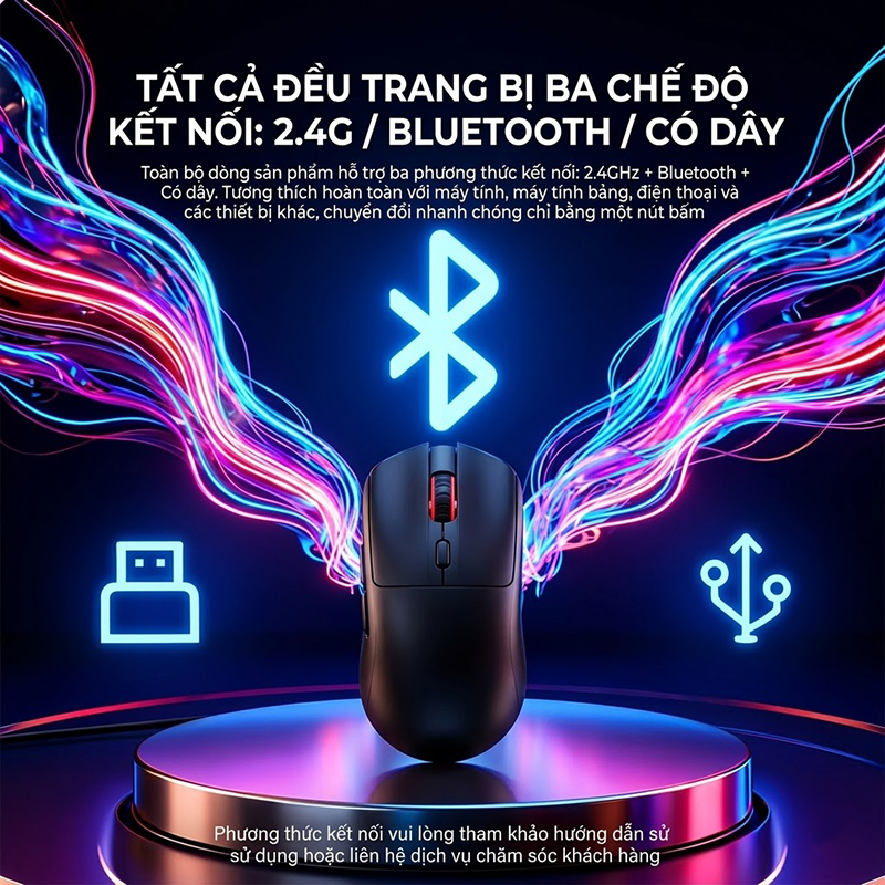 Chuột Gaming Không Dây 3 Chế Độ Kết Nối Cảm Biến S203 IC 5000DPI - G19