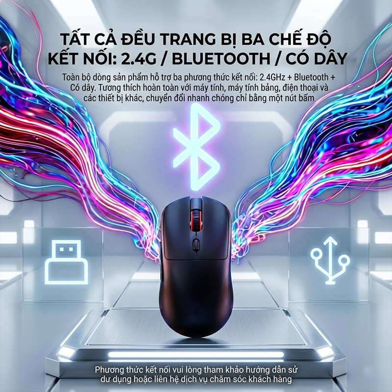 Chuột Gaming Không Dây 3 Chế Độ Kết Nối Cảm Biến S203 IC 5000DPI - G19