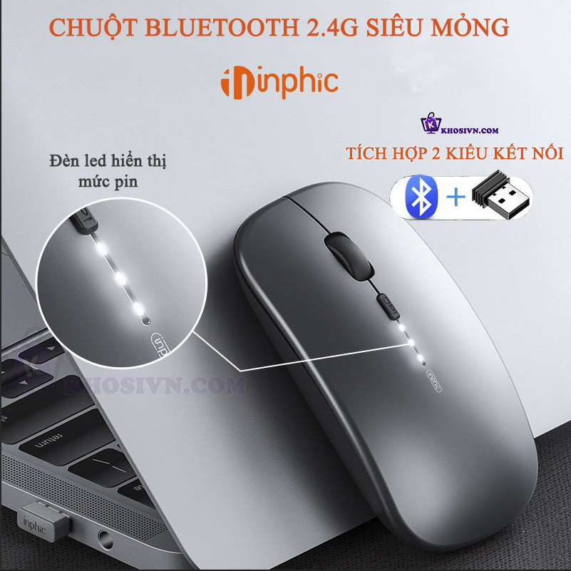 Chuột Văn Phòng Inphic Bluetooth 2.4G Siêu Mỏng Không Dây - Inphic M1P