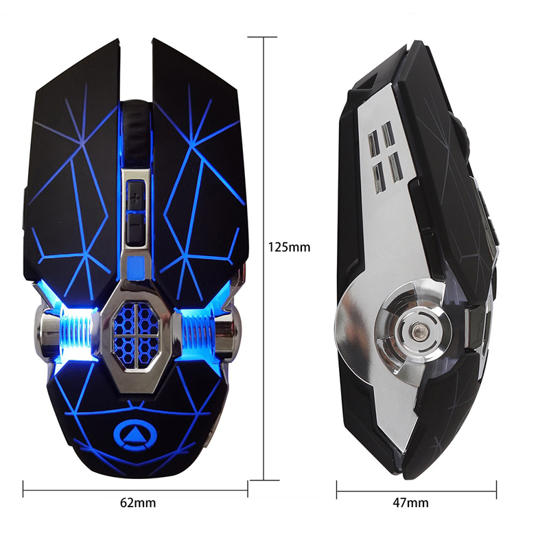 Chuột Gaming Không Dây Kết Nối 2.4G LED RGB 1600DPI Chơi Game, Chuột Văn Phòng A7