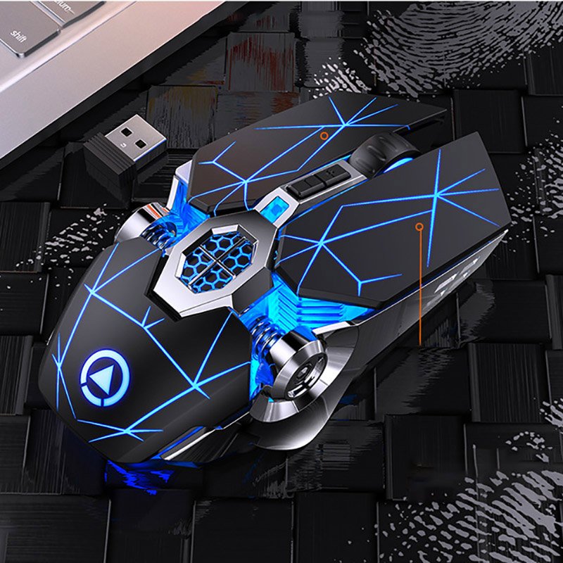 Chuột Gaming Không Dây Kết Nối 2.4G LED RGB 1600DPI Chơi Game, Chuột Văn Phòng A7