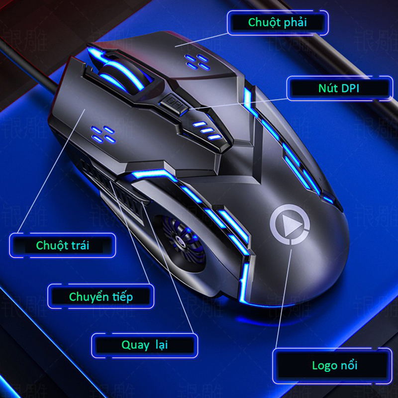Chuột Gaming Có Dây LED RGB 3200DPI Chơi Game, Chuột Văn Phòng G5
