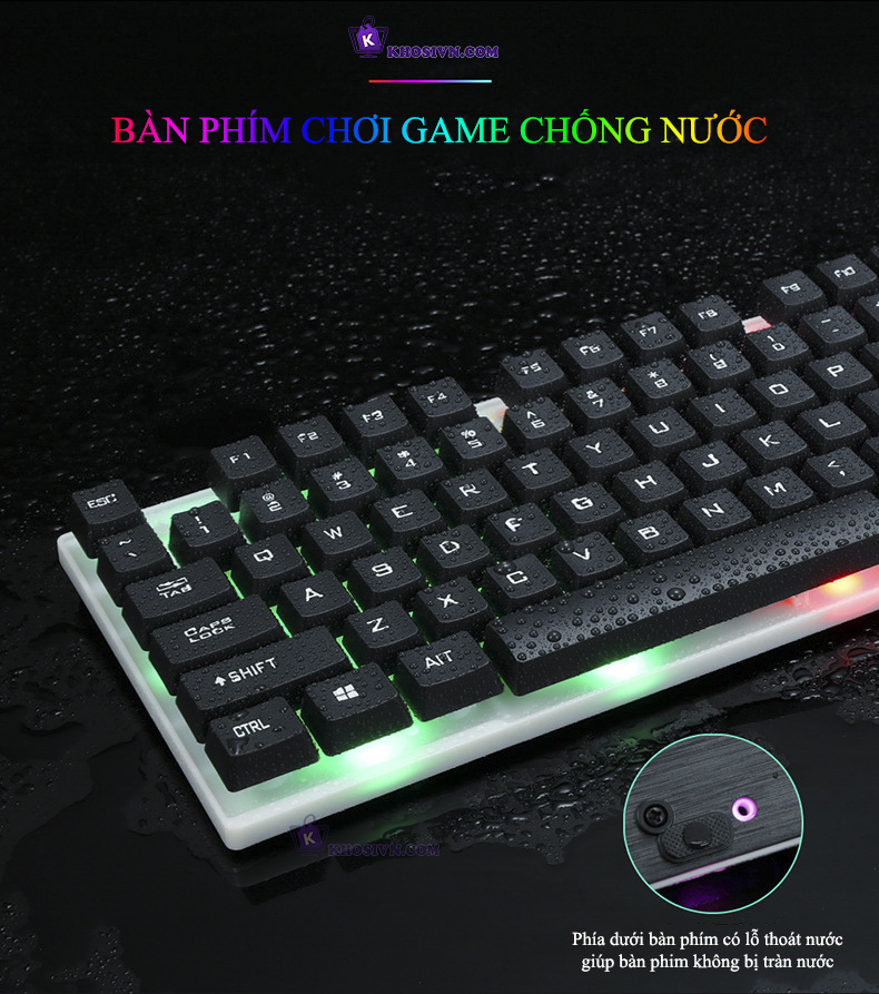 Bộ Bàn Phím Có Dây + Chuột Máy Tính Giả Cơ Có Dây LED RGB - BT300