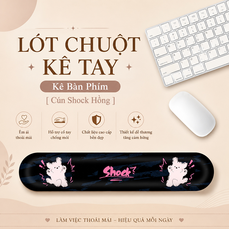 Lót Chuột Có Đệm Kê Cổ Tay Chống Mỏi, KÊ BÀN PHÍM Dùng Để Kê Tay Khi Sử Dụng Bàn Phím