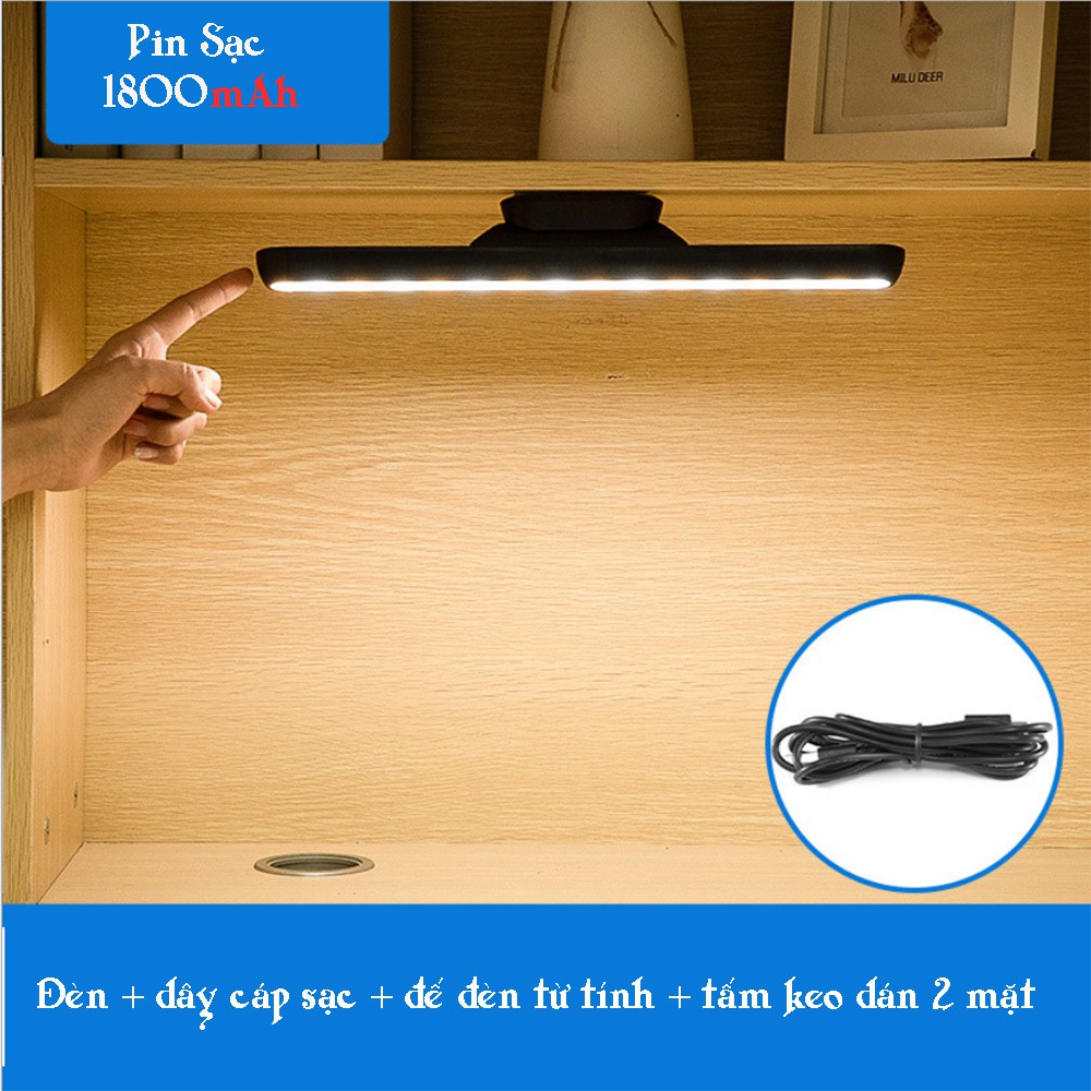 Đèn Học LED Chống Cận Thị Gắn Tường Xoay 80 Độ Tích Điện Pin Sạc 3 Màu Ánh Sáng SL-976 Có Đồng Hồ