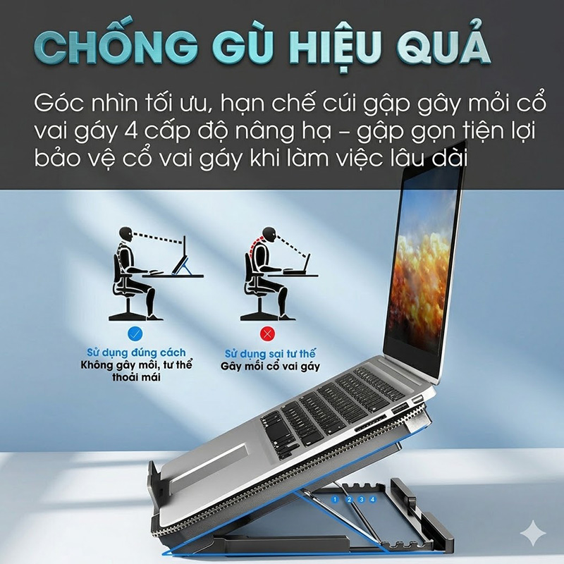 Đế Tản Nhiệt Cao Cấp  Laptop Loại 8 Quạt Tốc Độ Quay Cực Đại 2800 vòng / phút - Q100