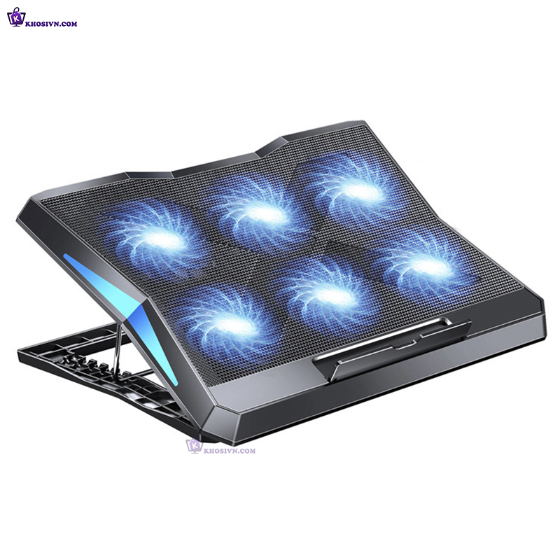 Đế Tản Nhiệt Laptop Gaming Có 6 Quạt Gió Mạnh Làm Mát Máy Tính Nhanh Không Ồn MC Q3