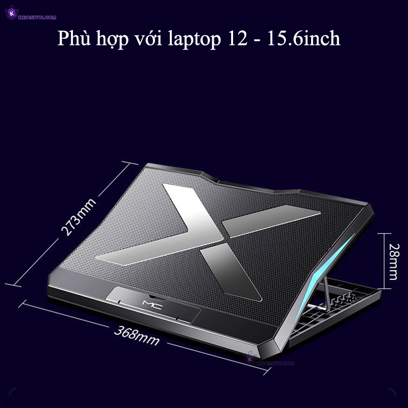 Đế Tản Nhiệt Laptop Gaming Có 6 Quạt Gió Mạnh Làm Mát Máy Tính Nhanh Không Ồn MC Q3