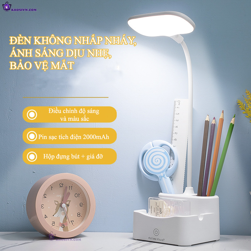 Đèn Học Tích Điện Pin Sạc 3 Màu Ánh Sáng Điều Chỉnh Được Độ Sáng SL-942