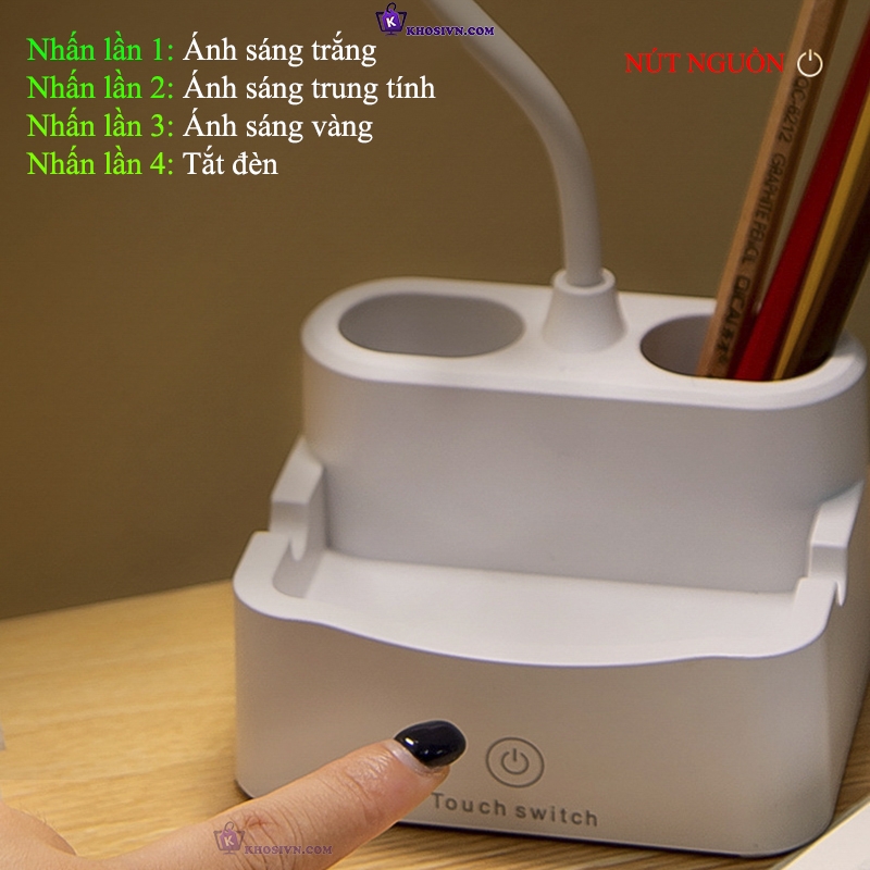 Đèn Học Tích Điện Pin Sạc 3 Màu Ánh Sáng Điều Chỉnh Được Độ Sáng SL-942