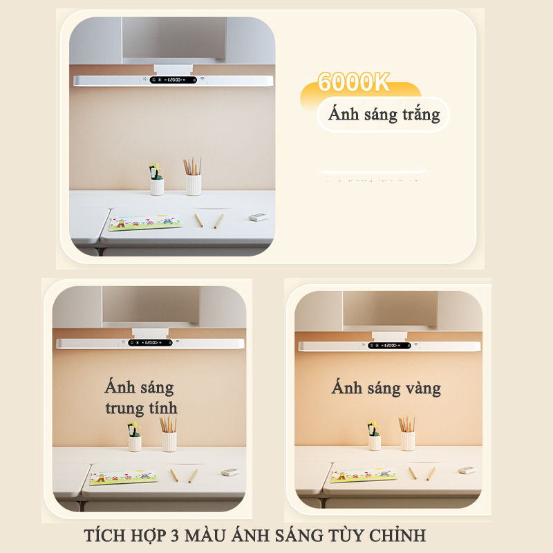 Đèn Tích Điện Gắn Tường Chống Cận Thị Pin Sạc Tích Hợp Đồng Hồ, Báo Thức, 3 Màu Ánh Sáng Tăng Giảm Độ Sáng - SL-999