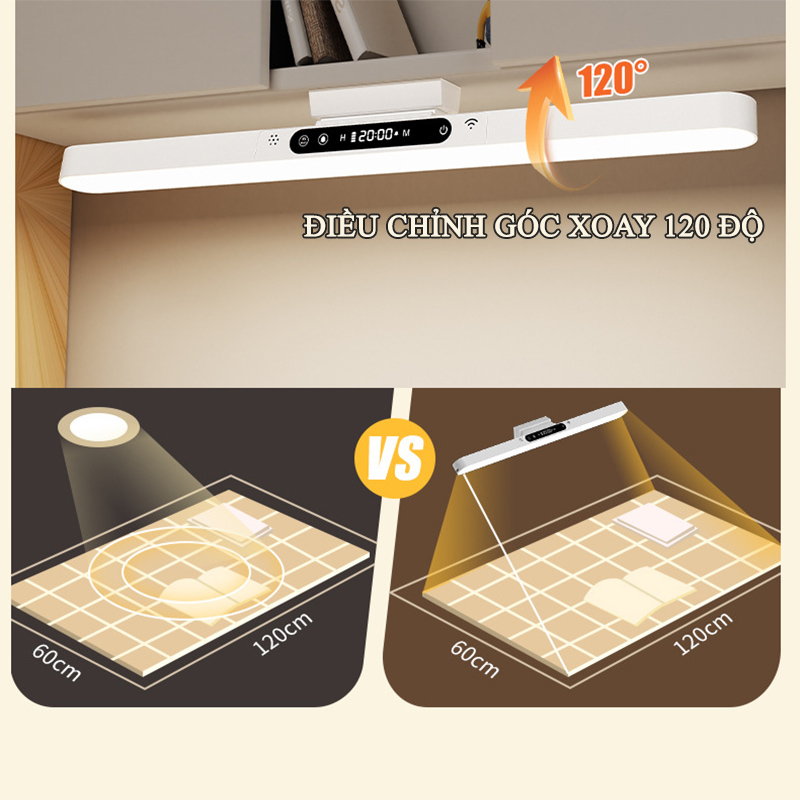 Đèn Tích Điện Gắn Tường Chống Cận Thị Pin Sạc Tích Hợp Đồng Hồ, Báo Thức, 3 Màu Ánh Sáng Tăng Giảm Độ Sáng - SL-999
