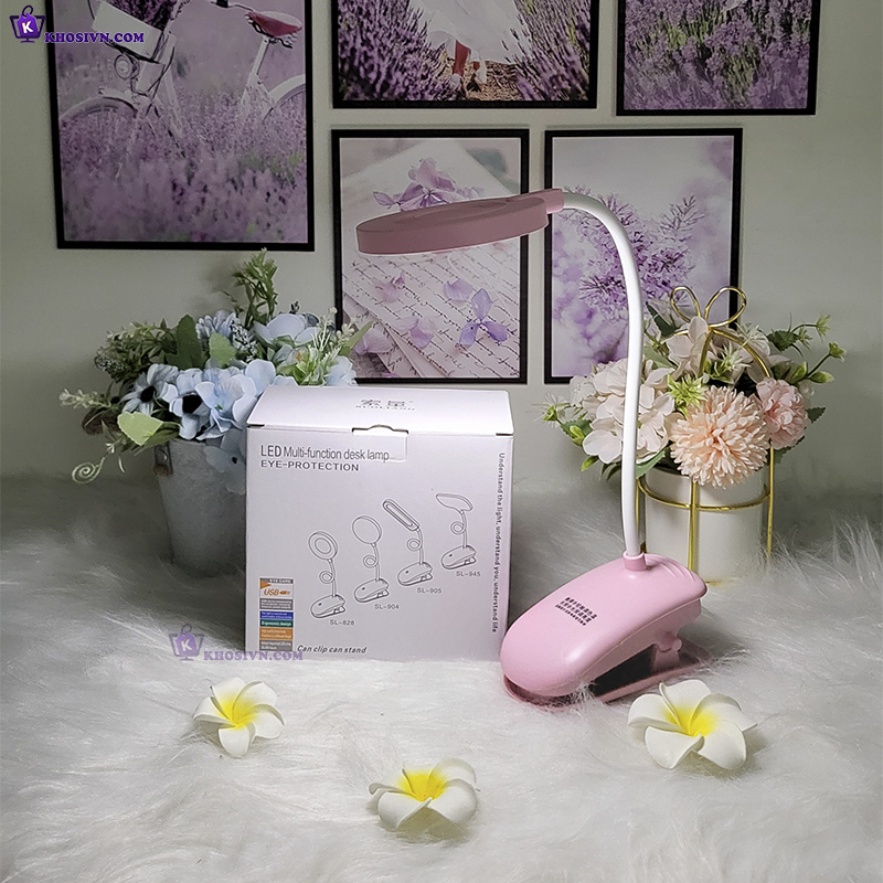 Đèn Học Tích Điện Kẹp Bàn Để Bàn Đọc Sách Decor Bàn Học Bàn Làm Việc 3 Màu Ánh Sáng SL-904