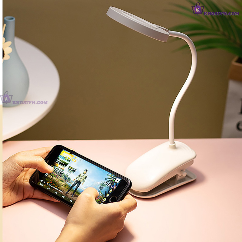 Đèn Học Tích Điện Kẹp Bàn Để Bàn Đọc Sách Decor Bàn Học Bàn Làm Việc 3 Màu Ánh Sáng SL-904