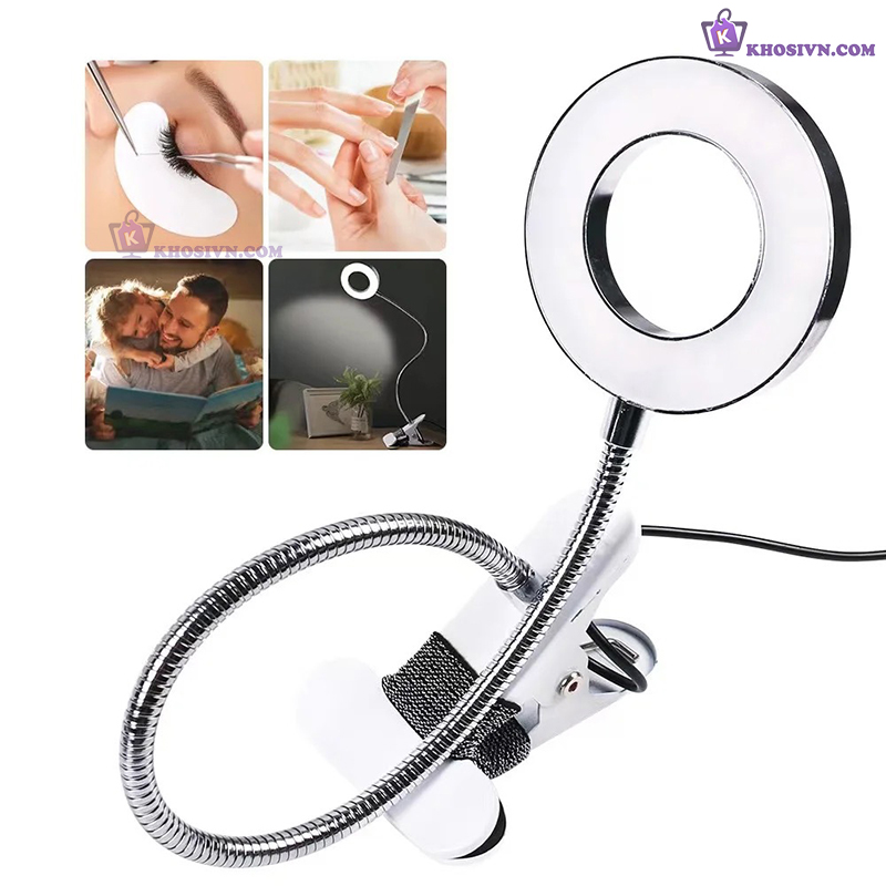 Đèn Học Cắm Điện USB Kẹp Để Bàn 3 Màu Ánh Sáng Có Thể Tùy Chỉnh Thân Uốn Lượn 360 Độ SG-118