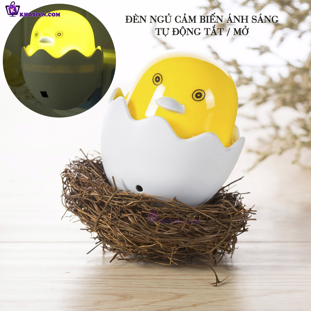Đèn Ngủ Cảm Biến Ánh Sáng Mini Hình Con Vịt Gắn Tường Cute
