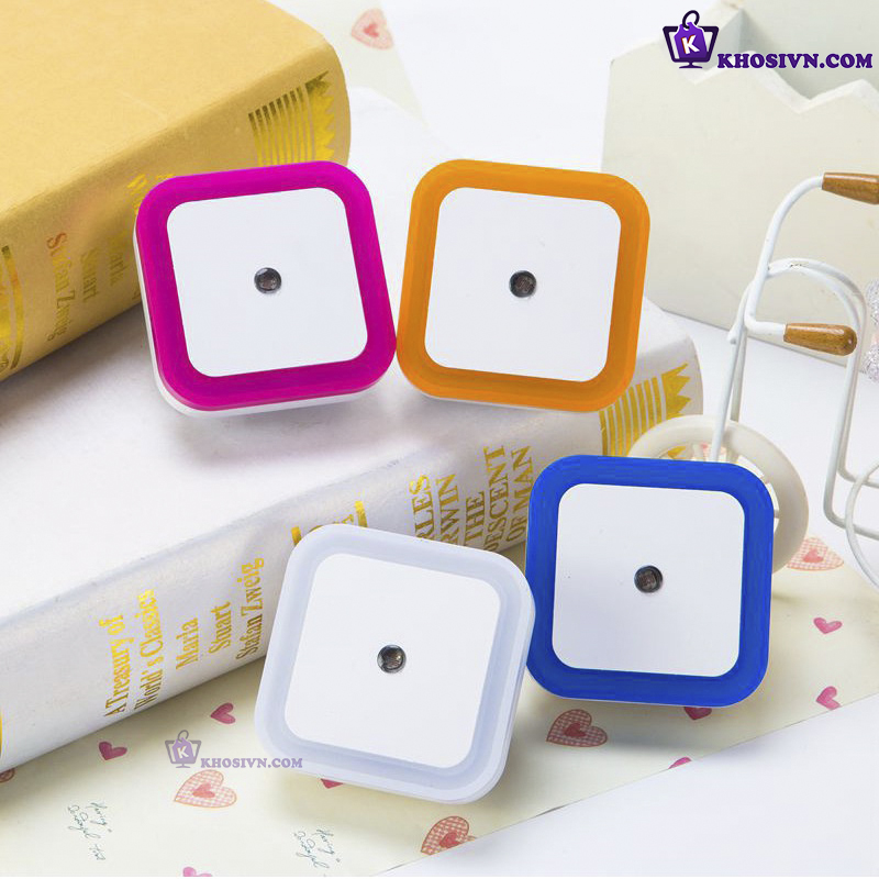 Đèn Ngủ Hình Vuông Đèn Cảm Biến Ánh Sáng Bật Tắt Tự Động