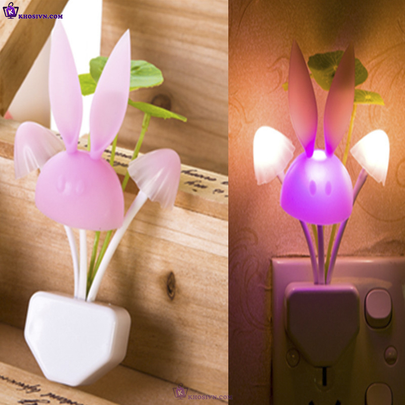 Đèn Ngủ Hình Nấm Mini Gắn Tường Đèn Cảm Biến Ánh Sáng Tự Động Tắt Mở