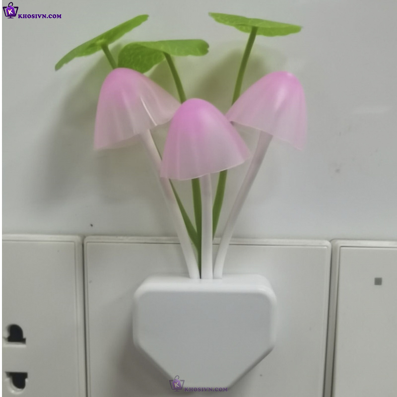 Đèn Ngủ Hình Nấm Mini Gắn Tường Đèn Cảm Biến Ánh Sáng Tự Động Tắt Mở