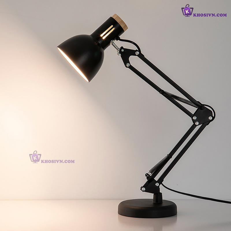 Đèn Pixar 118G Đèn Làm Việc Để Bàn Đèn Học Màu Đen Kèm Bóng Đèn LED 5W Ánh Sáng Trắng