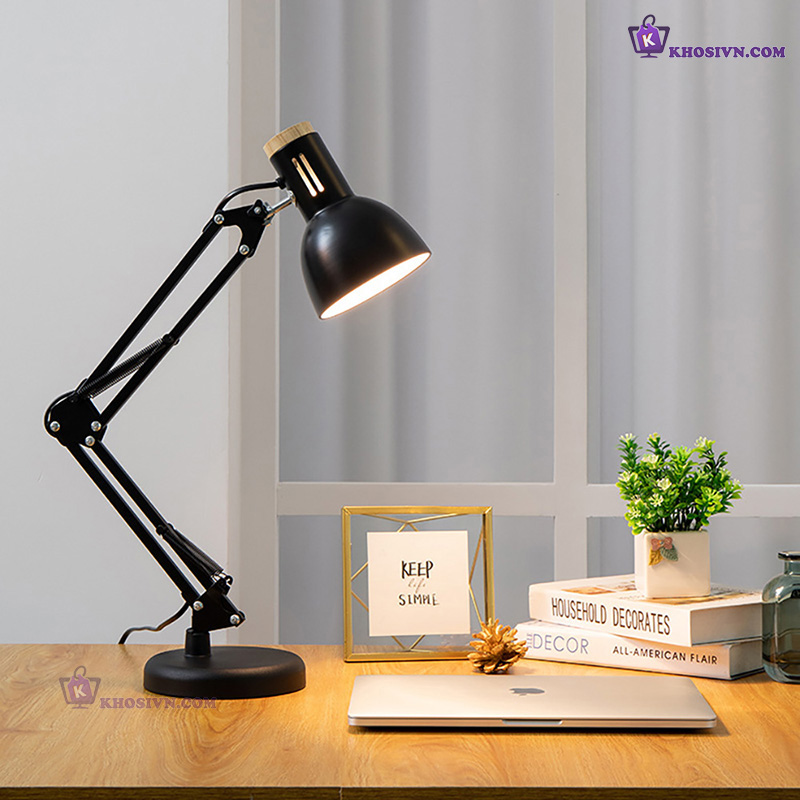 Đèn Pixar 118G Đèn Làm Việc Để Bàn Đèn Học Màu Đen Kèm Bóng Đèn LED 5W Ánh Sáng Trắng