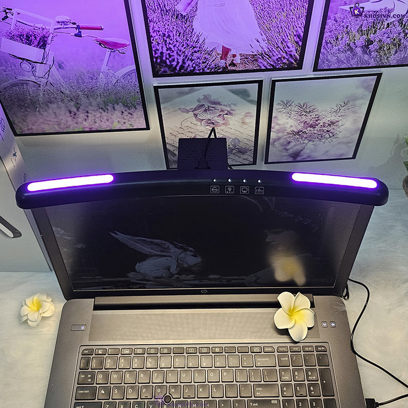 Đèn Treo Màn Hình Vi Tính Cong Kẹp Màn Hình PC Có Đèn LED RGB Điểu Chỉnh Độ Sáng Cong 40cm - TB-301SFS