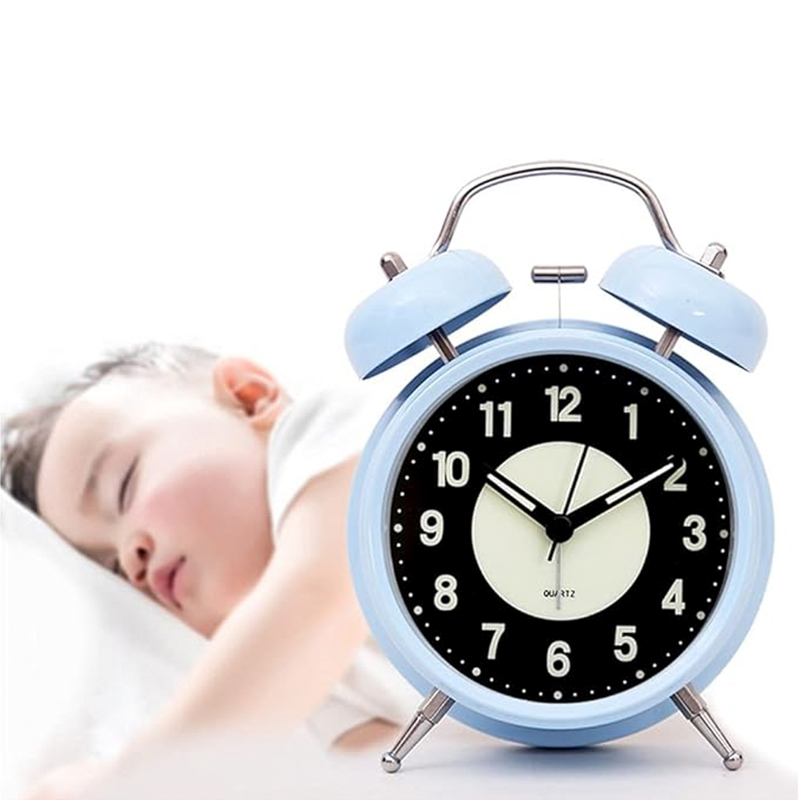 Đồng Hồ Chuông Reo Báo Thức Dạ Quang Để Bàn, Đồng Hồ Dạ Quang Báo Thức Để Bàn Kim Trôi - DQ3304