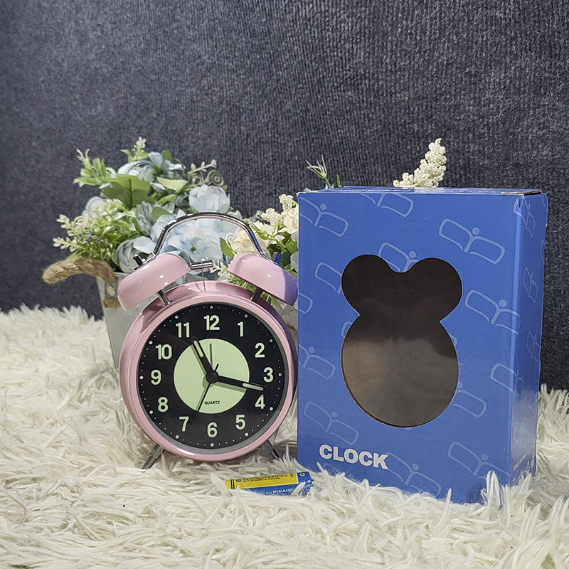 Đồng Hồ Chuông Reo Báo Thức Dạ Quang Để Bàn, Đồng Hồ Dạ Quang Báo Thức Để Bàn Kim Trôi - DQ3304