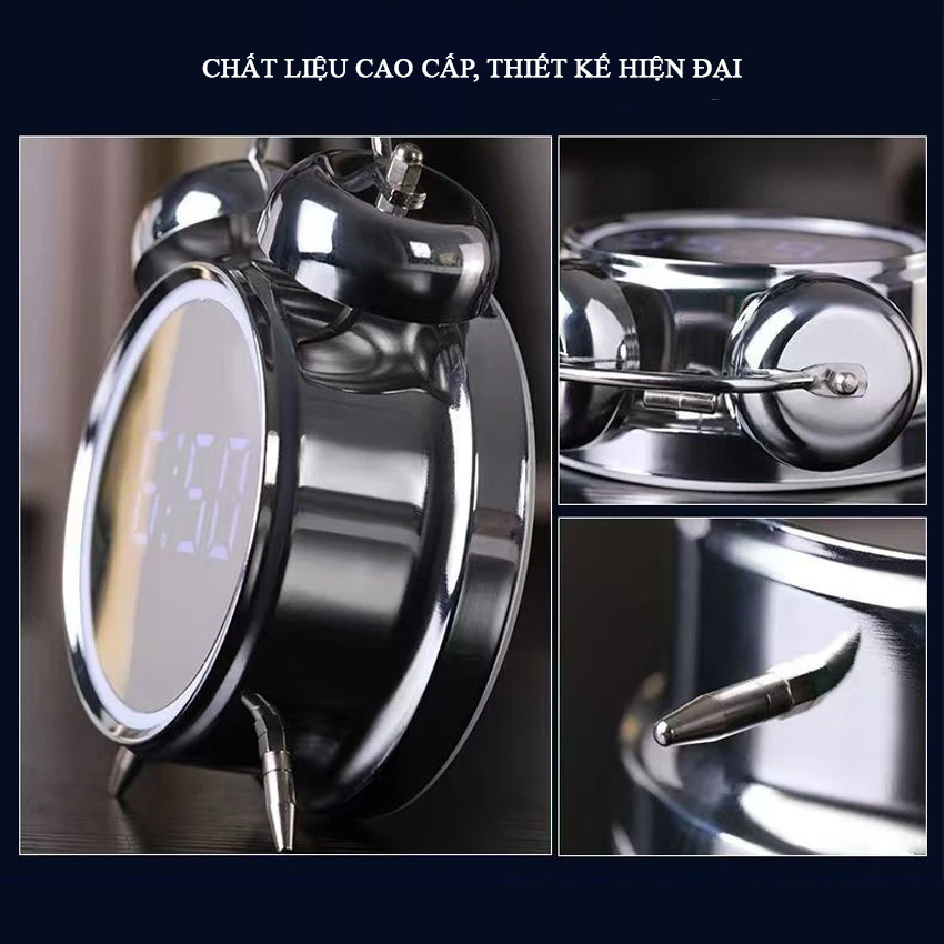 Đồng Hồ Chuông Reo Báo Thức Màn Hình LED Để Bàn Hiển Thị Thời Gian, Nhiệt Độ, Ngày Tháng - HL-8891