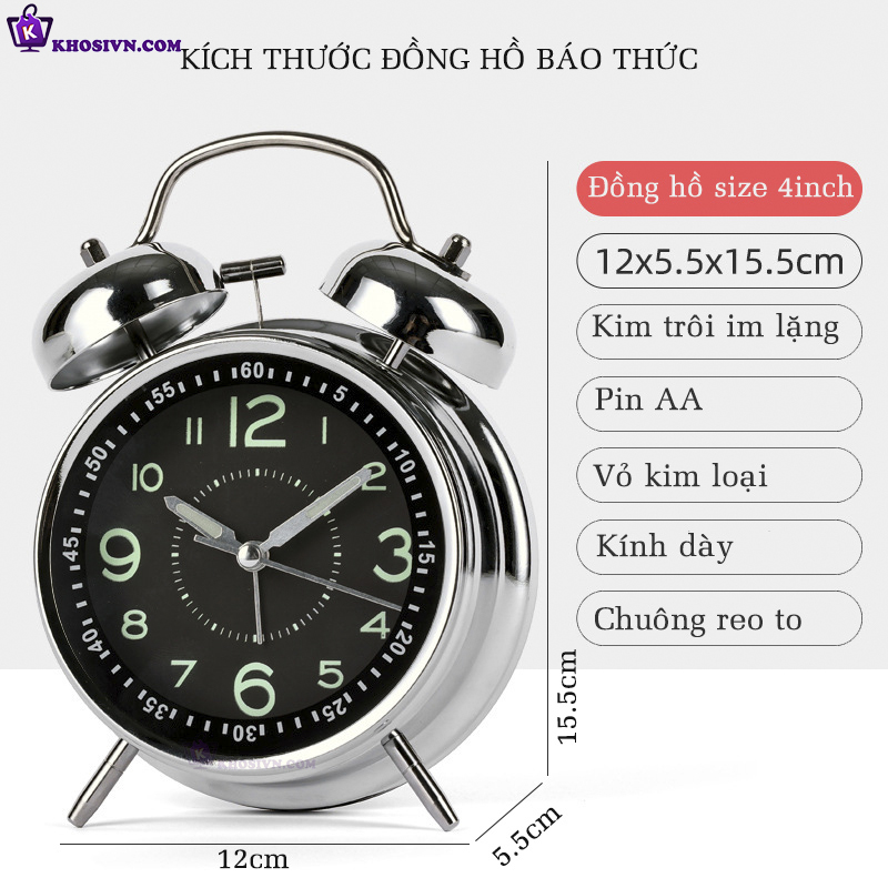 Thông Số Của Đồng Hồ Chuông Reo Báo Thức - Thạch Anh