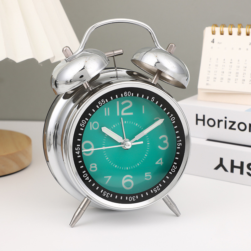Đồng Hồ Chuông Reo Báo Thức Để Bàn Kim Trôi Chuông Reo To, Có Đèn - Thạch Anh