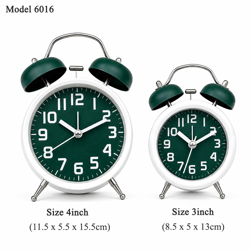 Đồng Hồ Báo Thức Kim Trôi Để Bàn Kèm Pin AA Size 3-4 inch Chuông Reo Báo Thức Lớn - 6016